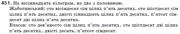 Завдання № 451 - § 50. Кількісні й порядкові числівники - ГДЗ Українська мова 6 клас С.Я. Єрмоленко, В.Т. Сичова 2006