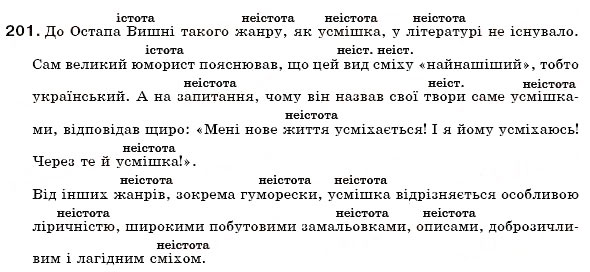 Завдання № 201 - § 22. Іменники — назви істот і неістот - ГДЗ Українська мова 6 клас С.Я. Єрмоленко, В.Т. Сичова 2006