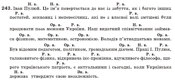 Завдання № 243 - § 26. Відмінки іменників - ГДЗ Українська мова 6 клас С.Я. Єрмоленко, В.Т. Сичова 2006