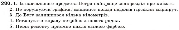 Завдання № 280 - § 30. Особливості відмінювання іменників чоловічого роду II відміни в родовому відмінку - ГДЗ Українська мова 6 клас С.Я. Єрмоленко, В.Т. Сичова 2006