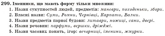 Завдання № 299 - § 32. Відмінювання іменників, що вживаються тільки в множині - ГДЗ Українська мова 6 клас С.Я. Єрмоленко, В.Т. Сичова 2006