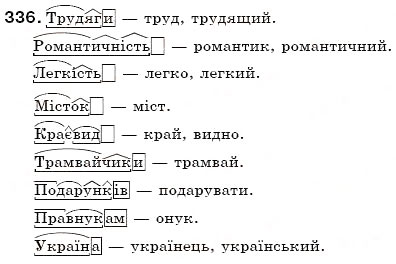 Завдання № 336 - § 36. Особливості творення іменників - ГДЗ Українська мова 6 клас С.Я. Єрмоленко, В.Т. Сичова 2006