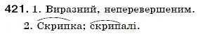 Завдання № 421 - § 46. Написання -н- і - нн- у прикметниках - ГДЗ Українська мова 6 клас С.Я. Єрмоленко, В.Т. Сичова 2006