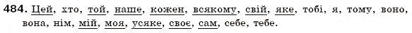 Завдання № 484 - § 53. Займенник: загальне значення, морфологічні ознаки, синтаксична роль - ГДЗ Українська мова 6 клас С.Я. Єрмоленко, В.Т. Сичова 2006
