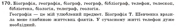 Завдання № 170 - §18. Написання складних слів разом і через дефіс - ГДЗ Українська мова 6 клас С.Я. Єрмоленко, В.Т. Сичова 2006