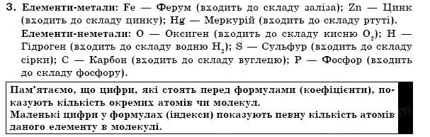 Завдання № 3 - § 7. Прості й складні речовини. Хімічні формули - ГДЗ Хімія 7 клас Н.М. Буринська 2007