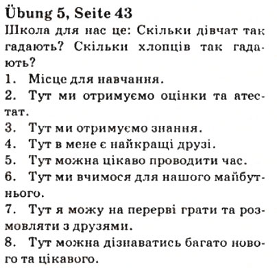 Завдання № 5 - St. 15. Was ist die Schule fur mien? - ГДЗ Німецька мова 7 клас С.І. Сотникова 2010