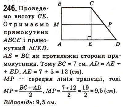 Завдання № 246 - 8. Трапеція - ГДЗ Геометрія 8 клас А.Г. Мерзляк, В.Б. Полонський, М.С. Якір 2008