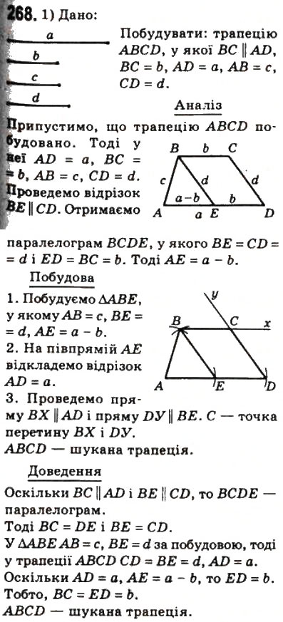 Завдання № 268 - 8. Трапеція - ГДЗ Геометрія 8 клас А.Г. Мерзляк, В.Б. Полонський, М.С. Якір 2008
