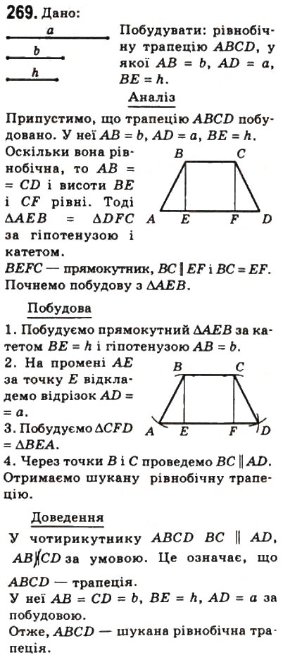 Завдання № 269 - 8. Трапеція - ГДЗ Геометрія 8 клас А.Г. Мерзляк, В.Б. Полонський, М.С. Якір 2008