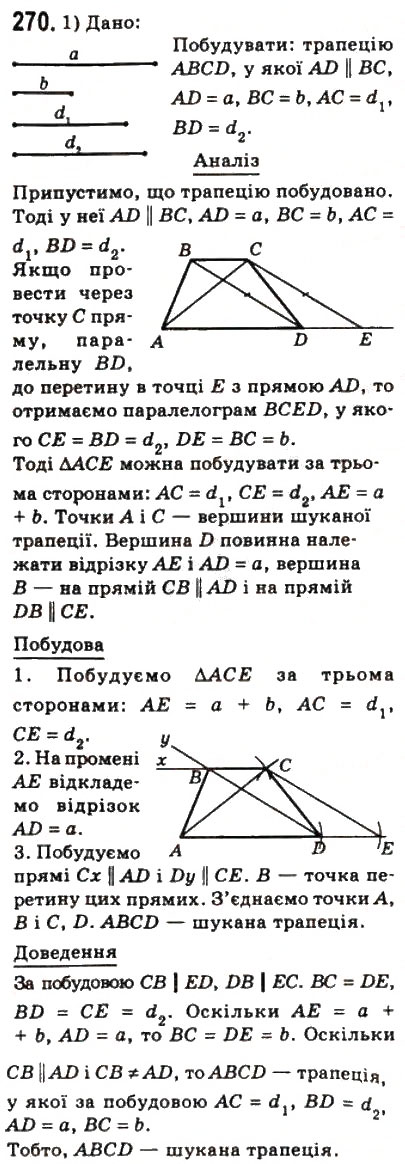 Завдання № 270 - 8. Трапеція - ГДЗ Геометрія 8 клас А.Г. Мерзляк, В.Б. Полонський, М.С. Якір 2008