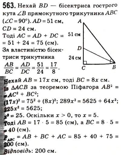 Завдання № 563 - 16. Теорема Піфагора - ГДЗ Геометрія 8 клас А.Г. Мерзляк, В.Б. Полонський, М.С. Якір 2008