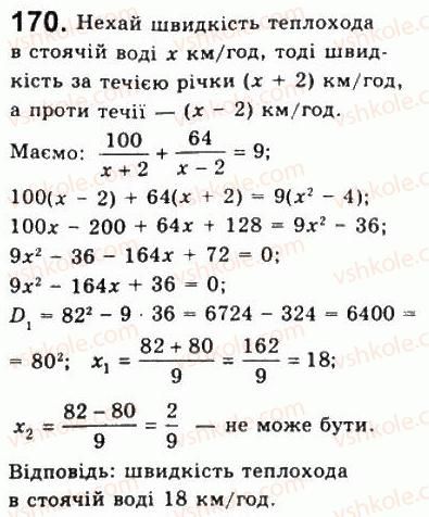 Завдання № 170 - Варіант 2 - ГДЗ Алгебра 8 клас А.Г. Мерзляк, В.Б. Полонський, Ю.М. Рабінович, M.С. Якір 2008 - Збірник задач і контрольних робіт