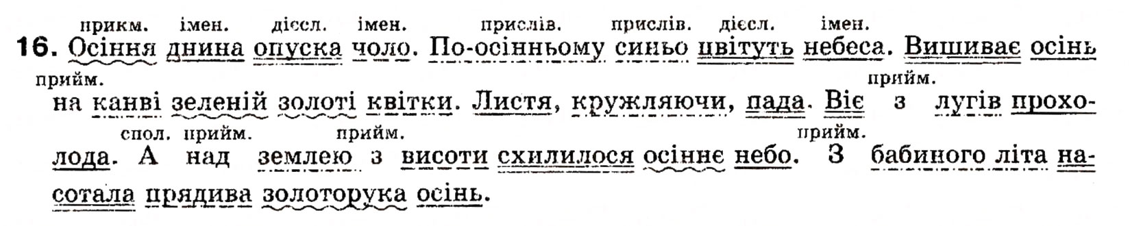 Завдання № 16 - § 1. Словосполучення та речення. Члени речення - ГДЗ Українська мова 8 клас О.П. Глазова, Ю.Б. Кузнецова 2008