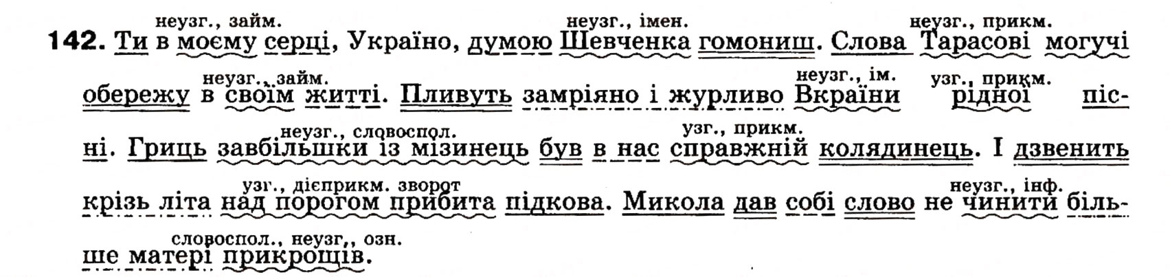 Завдання № 142 - § 13. Означення - ГДЗ Українська мова 8 клас О.П. Глазова, Ю.Б. Кузнецова 2008
