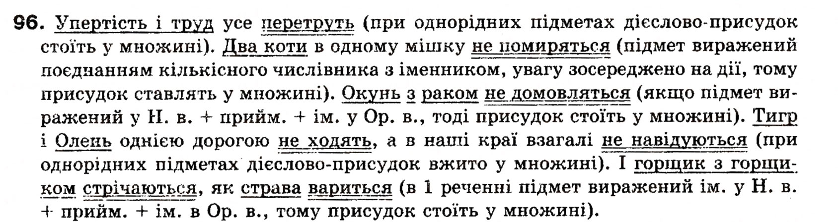 Завдання № 96 - § 9. Головні члени речення - ГДЗ Українська мова 8 клас О.П. Глазова, Ю.Б. Кузнецова 2008