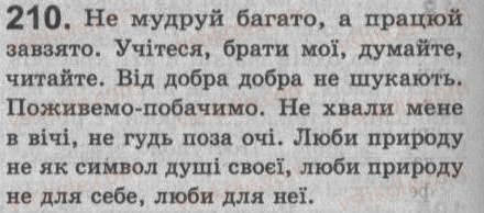 Завдання № 210 - § 19. Односкладне узагальнено-особове речення - ГДЗ Українська мова 8 клас С.Я. Єрмоленко, В.Т. Сичова 2008