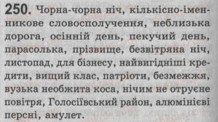 Завдання № 250 - § 22. Односкладне називне речення - ГДЗ Українська мова 8 клас С.Я. Єрмоленко, В.Т. Сичова 2008