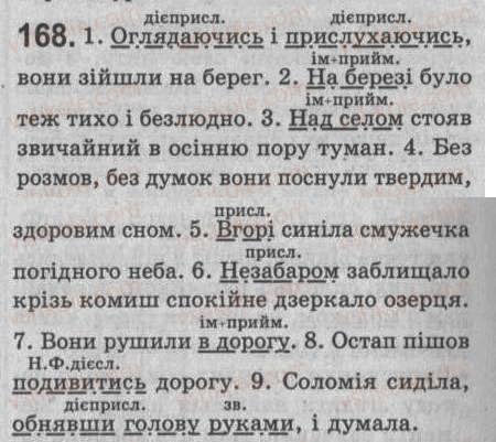 Завдання № 168 - § 15. Обставина — другорядний член речення. Види обставин - ГДЗ Українська мова 8 клас С.Я. Єрмоленко, В.Т. Сичова 2008