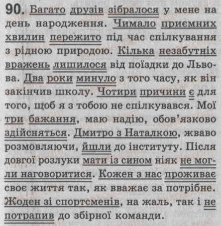 Завдання № 90 - § 8. Головні члени двоскладного речення. Підмет і присудок - ГДЗ Українська мова 8 клас С.Я. Єрмоленко, В.Т. Сичова 2008