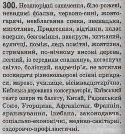Завдання № 300 - § 26. Однорідні й неоднорідні означення - ГДЗ Українська мова 8 клас С.Я. Єрмоленко, В.Т. Сичова 2008