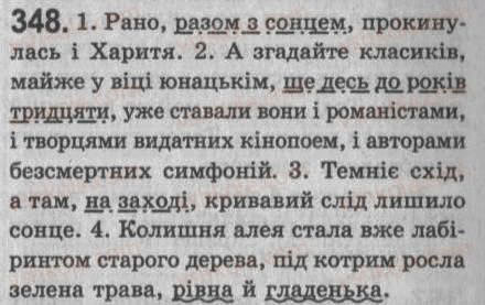 Завдання № 348 - § 30. Поняття про відокремлені другорядні члени та уточнювальні члени речення - ГДЗ Українська мова 8 клас С.Я. Єрмоленко, В.Т. Сичова 2008