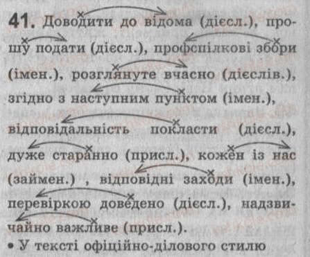 Завдання № 41 - § 4. Словосполучення. Будова і види словосполучень за способами вираження головного слова - ГДЗ Українська мова 8 клас С.Я. Єрмоленко, В.Т. Сичова 2008