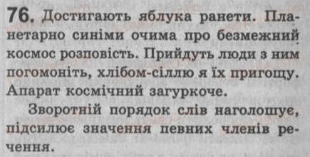 Завдання № 76 - § 7. Порядок слів у реченні. Логічний наголос - ГДЗ Українська мова 8 клас С.Я. Єрмоленко, В.Т. Сичова 2008