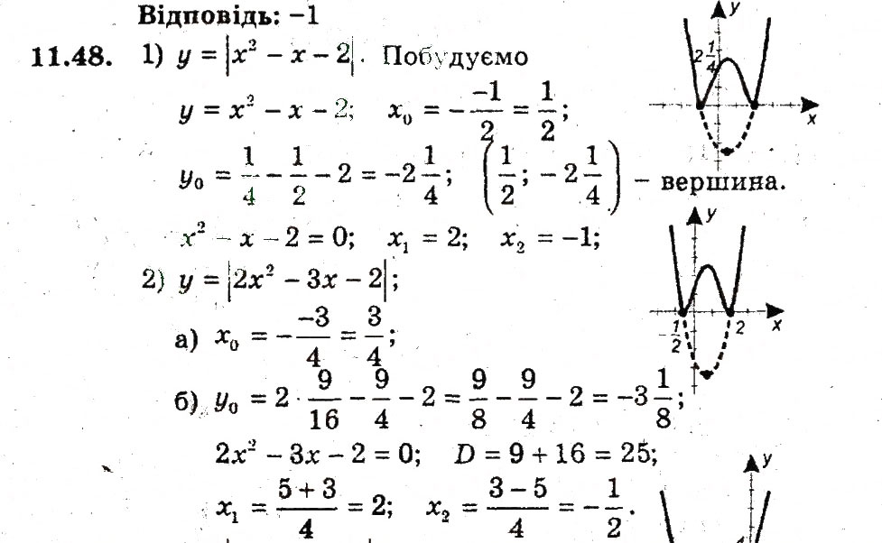 Завдання № 48 - 11. Квадратицна функція - ГДЗ Алгебра 9 клас А.Г. Мерзляк, В.Б. Полонський, М.С. Якір 2009 - Поглиблений рівень вивчення