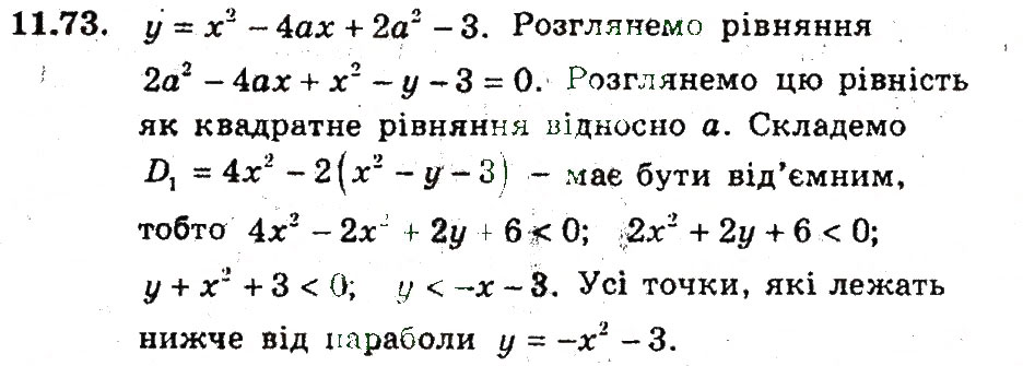 Завдання № 73 - 11. Квадратицна функція - ГДЗ Алгебра 9 клас А.Г. Мерзляк, В.Б. Полонський, М.С. Якір 2009 - Поглиблений рівень вивчення