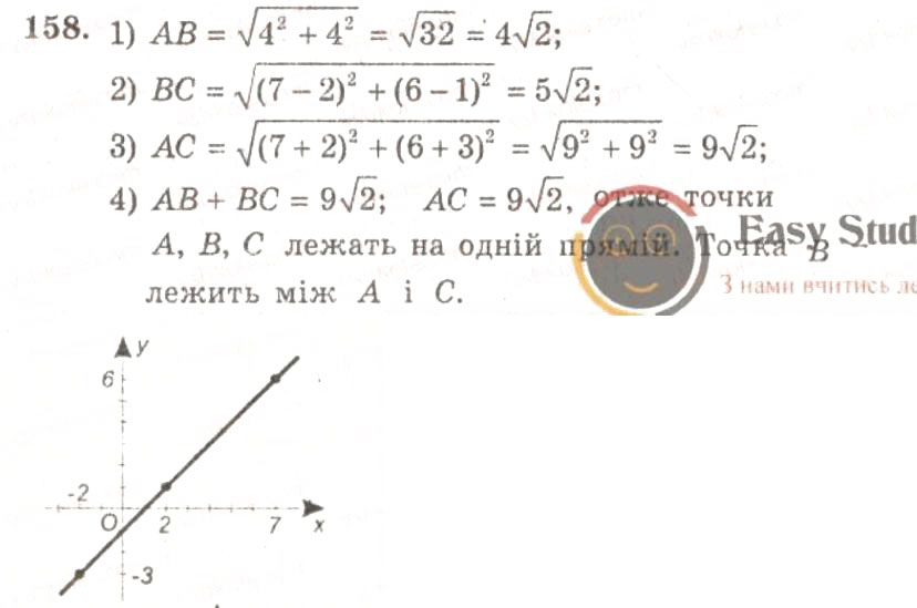 Завдання № 158 - ВАРІАНТ 1 - ГДЗ Геометрія 9 клас А.Г. Мерзляк, В.Б. Полонський, Ю.М. Рабінович, M.С. Якір 2010 - Збірник задач і контрольних робіт