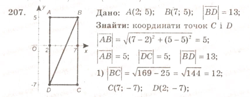 Завдання № 207 - ВАРІАНТ 1 - ГДЗ Геометрія 9 клас А.Г. Мерзляк, В.Б. Полонський, Ю.М. Рабінович, M.С. Якір 2010 - Збірник задач і контрольних робіт
