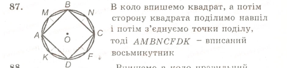 Завдання № 87 - ВАРІАНТ 1 - ГДЗ Геометрія 9 клас А.Г. Мерзляк, В.Б. Полонський, Ю.М. Рабінович, M.С. Якір 2010 - Збірник задач і контрольних робіт