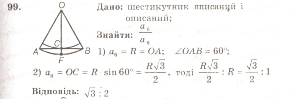 Завдання № 99 - ВАРІАНТ 1 - ГДЗ Геометрія 9 клас А.Г. Мерзляк, В.Б. Полонський, Ю.М. Рабінович, M.С. Якір 2010 - Збірник задач і контрольних робіт