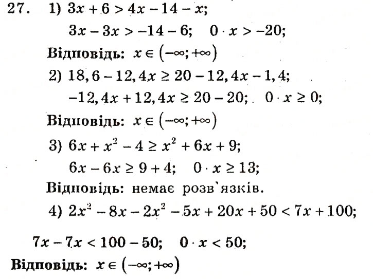 Завдання № 27 - Варіант 1 - ГДЗ Алгебра 9 клас А.Г. Мерзляк, В.Б. Полонський, Ю.М. Рабінович, M.С. Якір 2010 - Збірник задач і контрольних робіт