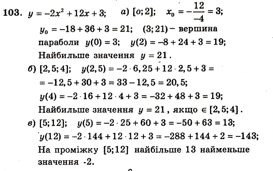 Завдання № 103 - Варіант 2 - ГДЗ Алгебра 9 клас А.Г. Мерзляк, В.Б. Полонський, Ю.М. Рабінович, M.С. Якір 2010 - Збірник задач і контрольних робіт