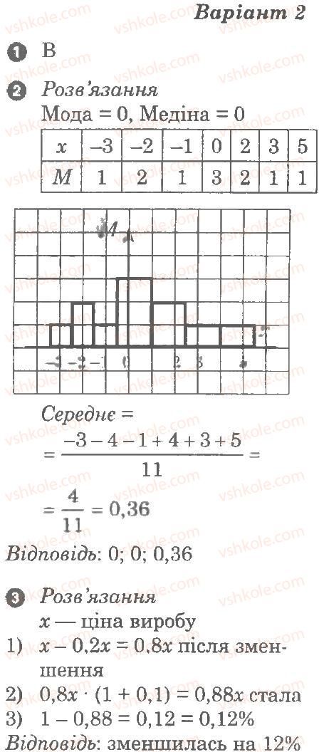 Завдання № В2 - Самостійна робота 10. Елементи прикладної математики - ГДЗ Алгебра 9 клас Л.Г. Стадник, О.М. Роганін 2010 - Комплексний зошит для контролю знань