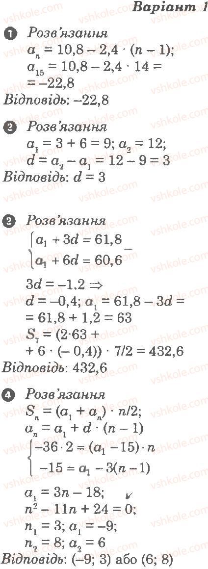 Завдання № В1 - Самостійна робота 12. Арифметична прогресія - ГДЗ Алгебра 9 клас Л.Г. Стадник, О.М. Роганін 2010 - Комплексний зошит для контролю знань