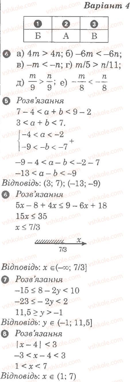 Завдання № В4 - Контрольна робота 1. Нерівності - ГДЗ Алгебра 9 клас Л.Г. Стадник, О.М. Роганін 2010 - Комплексний зошит для контролю знань