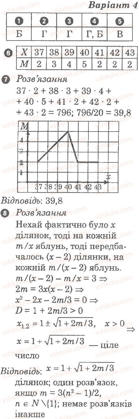 Завдання № В4 - Контрольна робота 6. Елементи прикладної математики - ГДЗ Алгебра 9 клас Л.Г. Стадник, О.М. Роганін 2010 - Комплексний зошит для контролю знань