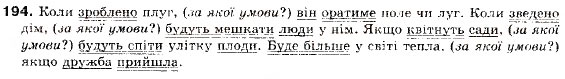 Завдання № 194 - § 12. Складнопідрядні речення з підрядними обставинними частинами - ГДЗ Українська мова 9 клас О.П. Глазова, Ю.Б. Кузнецов 2009