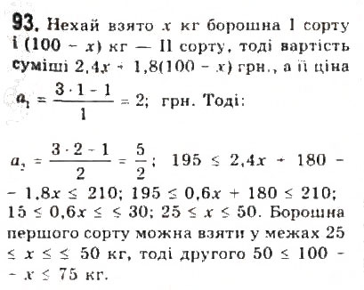 Завдання № 93 - § 2. Нерівності зі змінними - ГДЗ Алгебра 9 клас Ю.І. Мальований, Г.М. Литвиненко, Г.М. Возняк 2009