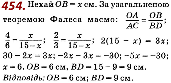 Завдання № 454 - Розділ 2. Подібність трикутників - ГДЗ Геометрія 8 клас О.С. Істер 2021 