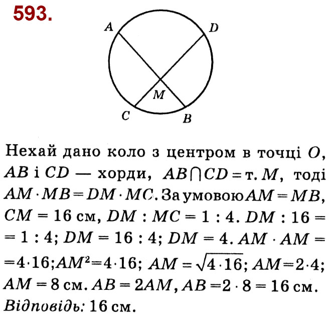 Завдання № 593 - Розділ 2. Подібність трикутників - ГДЗ Геометрія 8 клас О.С. Істер 2021 