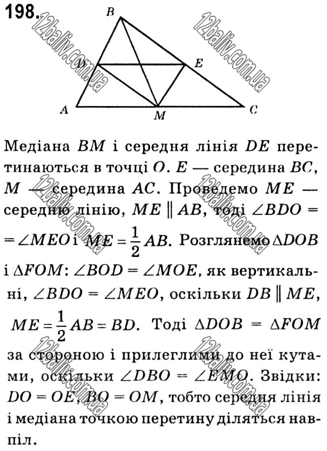 Завдання № 198 - § 1. Чотирикутники - ГДЗ Геометрія 8 клас А.Г. Мерзляк, В.Б. Полонський, М.С. Якір 2021 