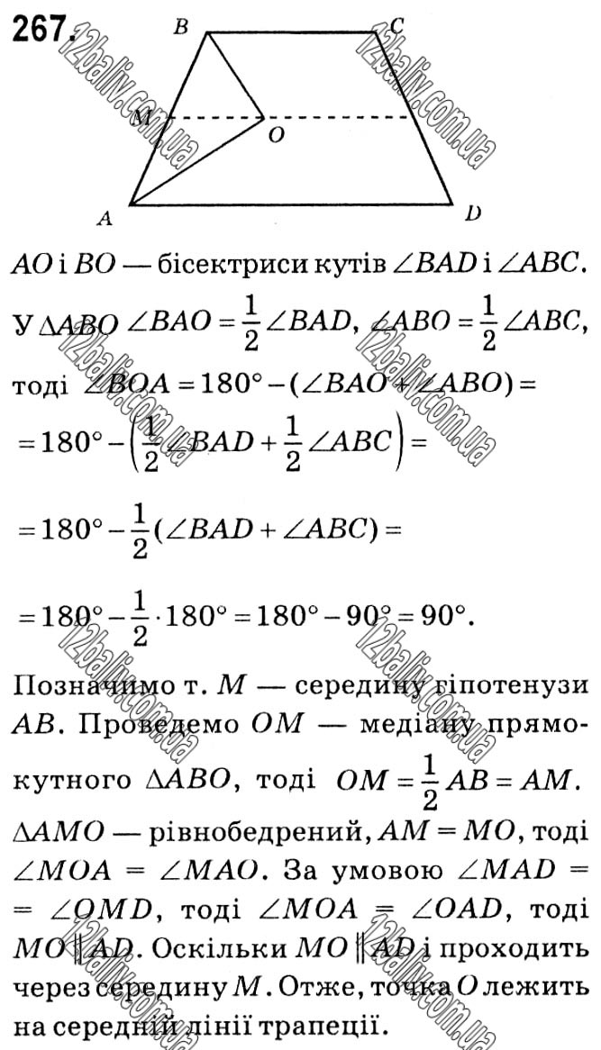 Завдання № 267 - § 1. Чотирикутники - ГДЗ Геометрія 8 клас А.Г. Мерзляк, В.Б. Полонський, М.С. Якір 2021 