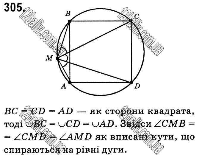 Завдання № 305 - § 1. Чотирикутники - ГДЗ Геометрія 8 клас А.Г. Мерзляк, В.Б. Полонський, М.С. Якір 2021 