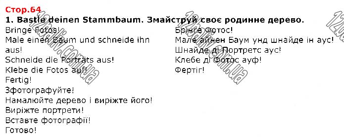 Завдання №  Стр.64 (1) - LEKTION 4. Meine Familie • Моя родина - ГДЗ Німецька мова 1 клас С. І. Сотникова,  Г. В. Гоголєва 2018 