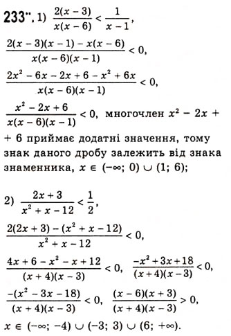 Завдання № 233 - Метод інтервалів - ГДЗ Алгебра 10 клас А.Г. Мерзляк, Д.А. Номіровський, В.Б. Полонський, М.С. Якір 2010 - Академічний рівень