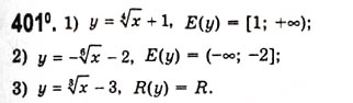 Завдання № 401 - Функція [y = \sqrt[n]{x}\](у = арифметичний корінь п-ого степеня з х) - ГДЗ Алгебра 10 клас А.Г. Мерзляк, Д.А. Номіровський, В.Б. Полонський, М.С. Якір 2010 - Академічний рівень